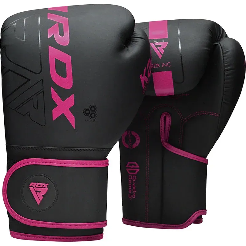 Rękawice bokserskie RDX F6 Kara Women w czarno-różowej wersji kolorystycznej