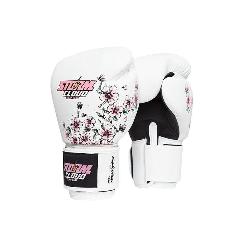 Rękawice Muay Thai StormCloud Sakura z kobiecym motywem graficznym